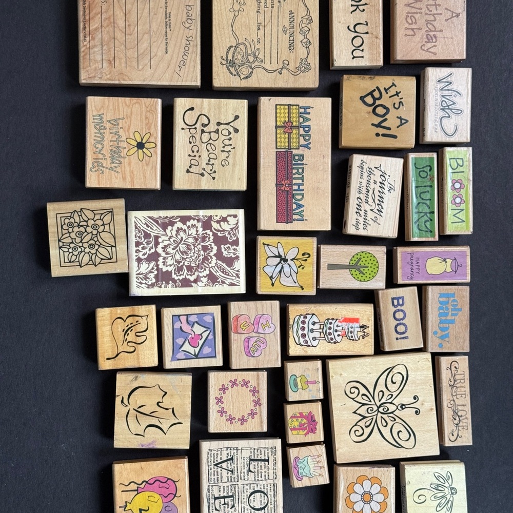 Assorted Wooden Stamps Set